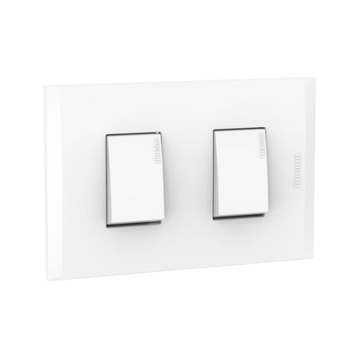 INTERRUPTOR UNIPOLAR DOBLE 10AX 250 V BLANCO AH2200EB - BTICINO