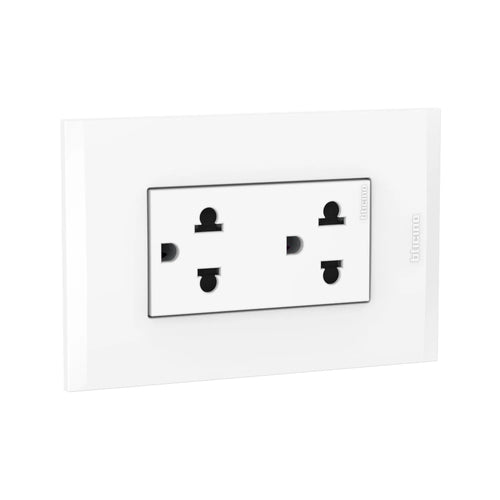 TOMACORRIENTE UNIVERSAL DOBLE 16A 250 V BLANCO AH2112E2B - BTICINO