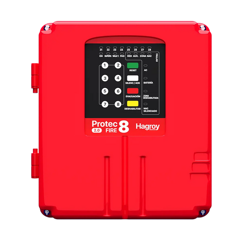 PANEL DE ALARMA CONTRA INCENDIO 8 ZONAS PROTEC FIRE 8 2.0 HG-PTFIRE8-2.0 - HAGROY