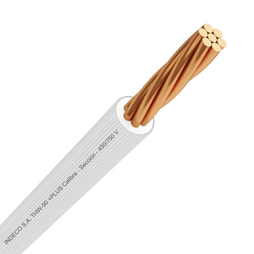 CABLE THW-90 + PLUS 10 AWG BLANCO 450/750 V - INDECO