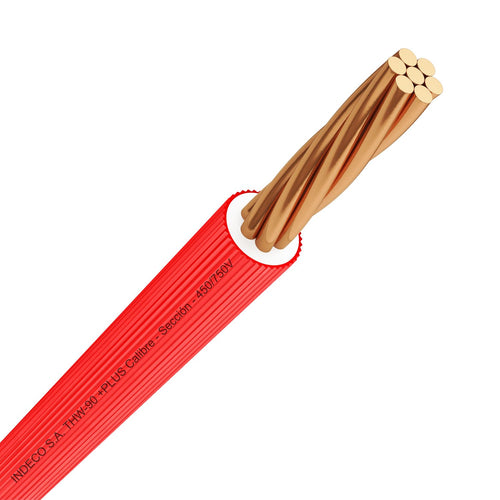 CABLE THW-90 + PLUS 10 AWG ROJO 450/750 V - INDECO