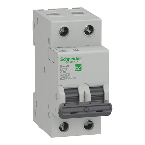 LLAVE TERMICA EASY9 2P 10A 10KA 220V CURVA C EZ9F56210 - SCHNEIDER ELECTRIC