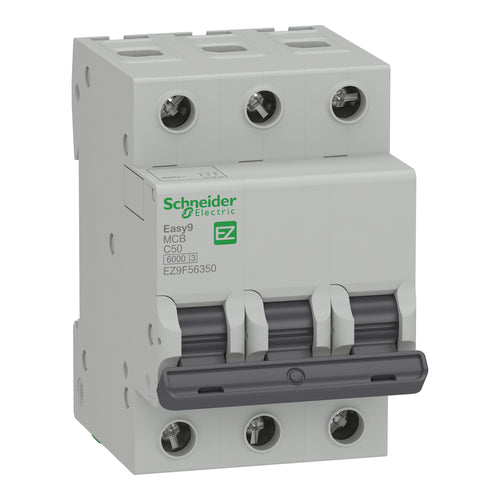 LLAVE TERMICA EASY9 3P 50A 10KA 220V CURVA C EZ9F56350 - SCHNEIDER ELECTRIC