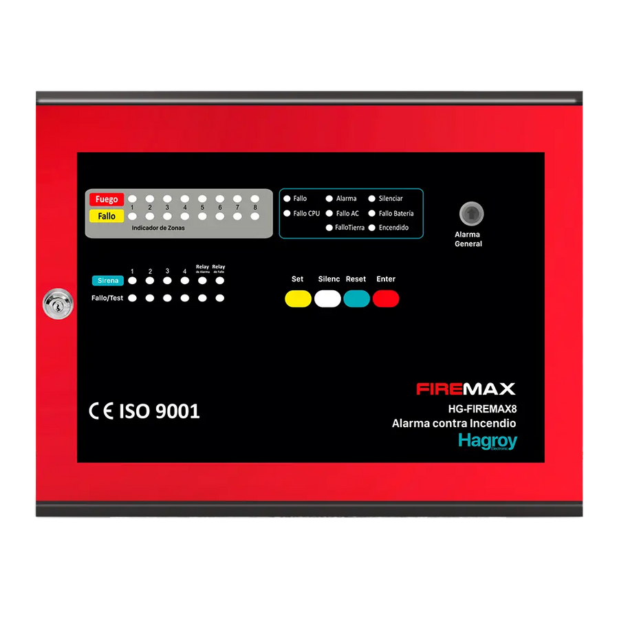Panel de alarma contra incendio Hagroy Firemax 8