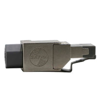 Conector plug RJ45 Cat 6A blindado SATRA vista lateral
